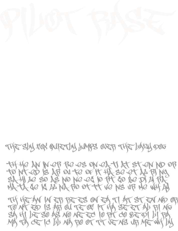 Pilot Rase Graffiti Font Specimen