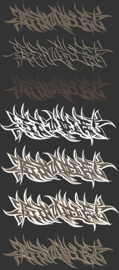Sample Art showing the 4 styles of the Burner font family