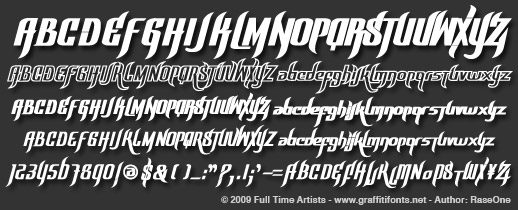 Sample Alphabets from Graffick Graffiti Font