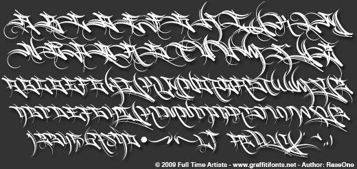 Harway Graffiti Typeface sample alphabet