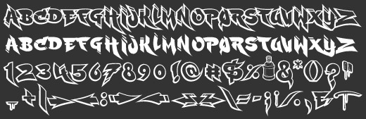 Ruckus graffiti font sample alphabets & symbols