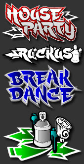 Ruckus font sample art