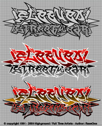 Sleeved Streetwear - sample clothing design using Graffiti Fonts