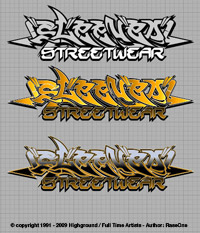 Sleeved Streetwear - sample clothing design using Graffiti Fonts