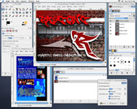 graffiti fonts in action - Gimp